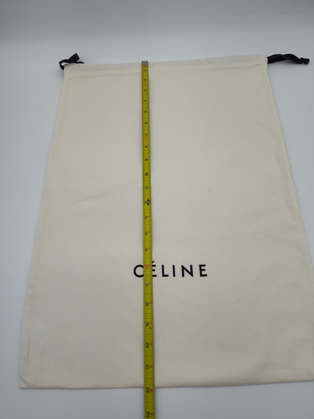 CÉLINE Dust Bag 22x16 Cream Drawstring Storage Shoe Travel Organizer Pouch EUC - Picture 2 of 3
